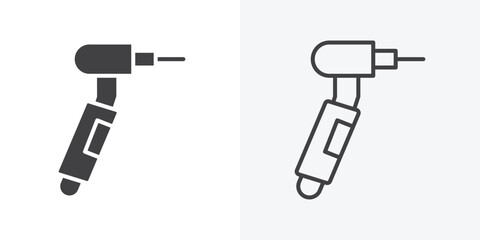 Dental drill icon. Line Art And Clip art Style Design
