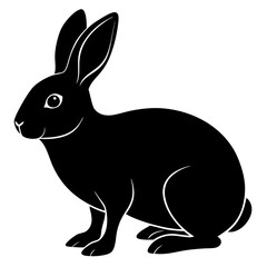 Obraz premium black and white rabbit