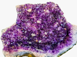 Amethyst geode on white background.