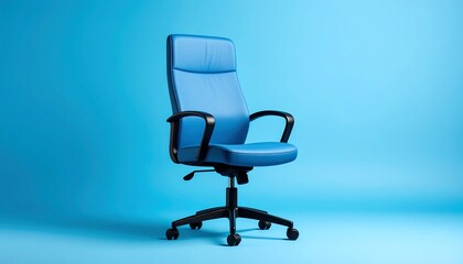 Blue office chair on a studio background (1)