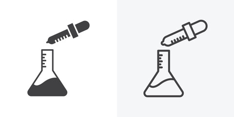 Chemical test icon. Line Art And Clip art Style Design