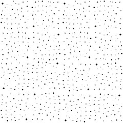 Minimalistic seamless pattern with small scattered black dots on white background. Simple modern texture. EPS 10.