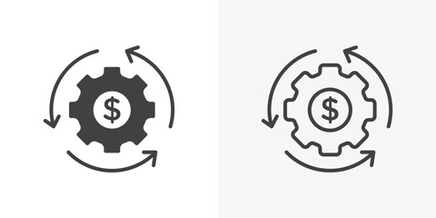 Business model icon. Line Art And Clip art Style Design