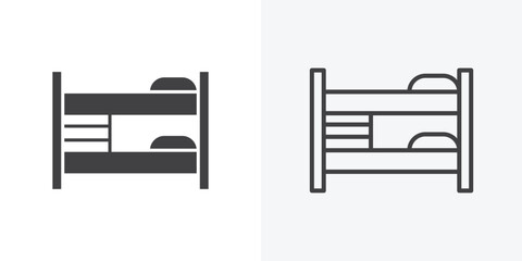 Bunk bed icon. Line Art And Clip art Style Design