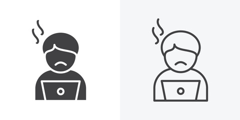 Burnout icon. Line Art And Clip art Style Design