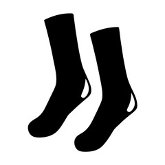 Pair of simple black socks on a white background representing style vector