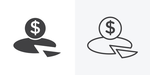 Budget planning icon. Line Art And Clip art Style Design