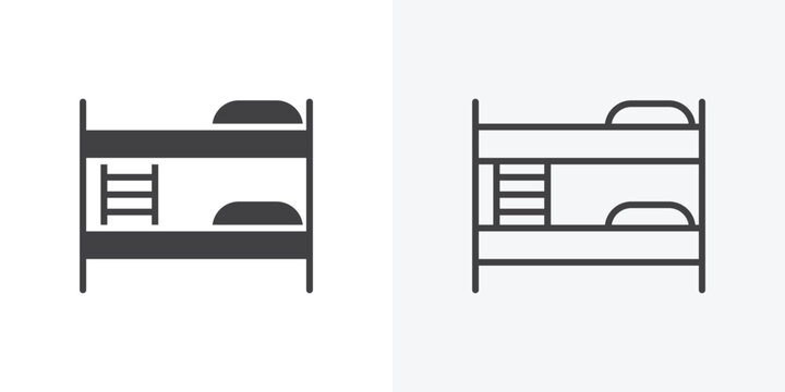 Bunk bed icon. Line Art And Clip art Style Design
