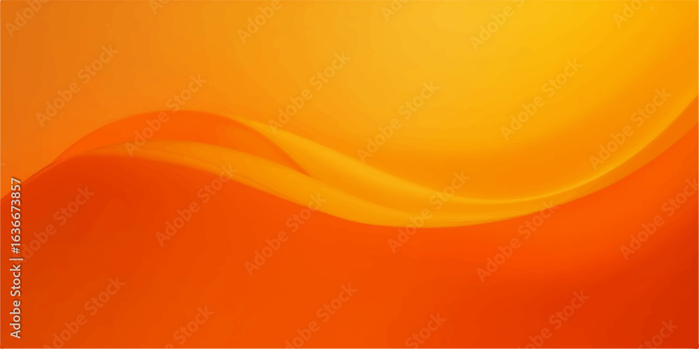 Poster vibrant orange and yellow waves create a dynamic, abstract backdrop with a sun-like gradient and flo