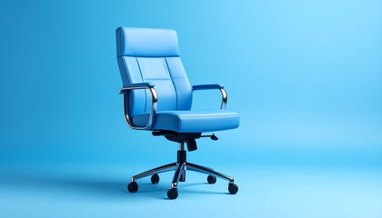 Blue office chair on a studio background