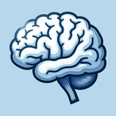 Conceptual 3D rendering of the human brain with cloud computing symbols, illustrating the power of intelligence and psychological connections