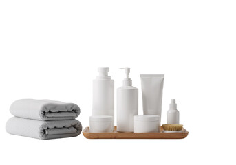 Minimalist Bath and Beauty Arrangement – Essence of Self-Care, Simplicity, and Skincare Elegance