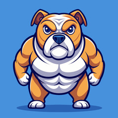 vector illustration of bulldog, head portrait, cartoon