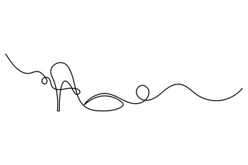 Praying hands continuous one line drawing of outline vector illustration