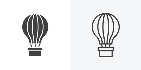 Naklejka premium Hot air balloon icon. Line Art And Clip art Style Design
