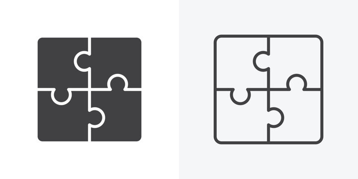 Puzzle icon. Line Art And Clip art Style Design