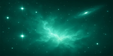 Obraz premium Abstract cosmic background with bright stars and a vibrant nebula in the deep universe