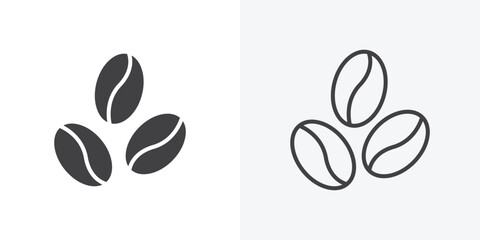 Coffee beans icon. Line Art And Clip art Style Design