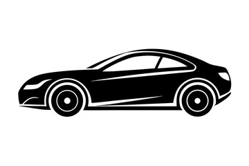 Sleek black sports car isolated on white, a classic luxury vehicle embodying speed and modern design