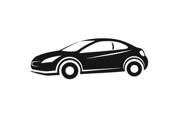 Fototapeta premium Sleek black luxury sports car isolated on a white background, embodying speed and modern design