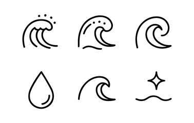 Fototapeta premium Wave Icon Set