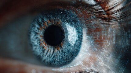 Digital circuit overlay on human eye