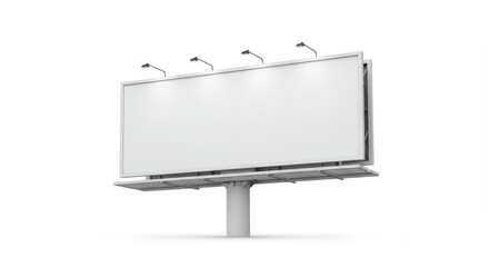 Obraz premium Blank white billboard isolated against a white background, perfect for a business advertisement, street marketing, or promotional message