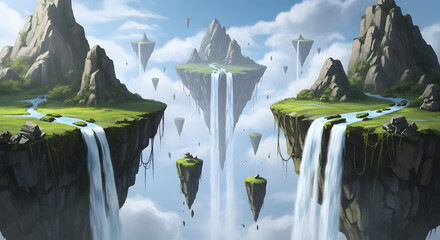 waterfall in the mountains of norway