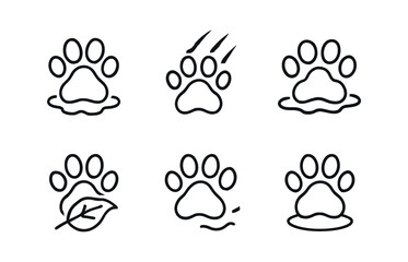 Animal Paw Icon Set