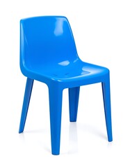 Blue plastic chair isolated