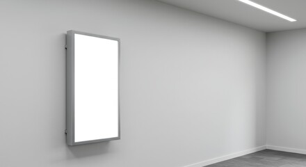 Square Wall Billboard Mockup with Shadows