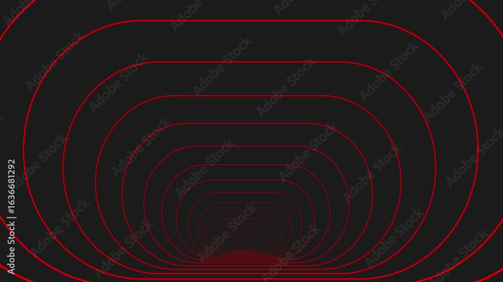 Poster abstract red background with swirling lines and a dynamic motion vector, creating a modern technolog