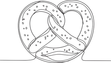 Hand-drawn pretzel illustration: minimalist design for food-rela