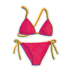PNG Colorful summer beachwear illustration.