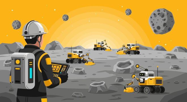 Advanced Technology of Mining Operations in Space Colonies With Automated Equipment