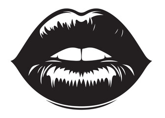 sexy lips kiss woman logo silhouette, lips dripping logo silhouette vector illustration, sexy mouth logo silhouette, lipstick kiss, woman sexy lips kiss logo vector silhouette on white background 