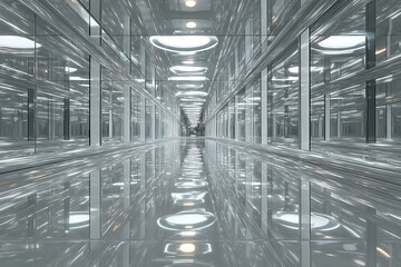 Infinity Hallway with Mirrored Ceilings and Walls