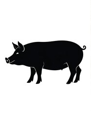 Fototapeta premium Silhouette of a pig