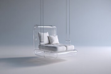 Transparent Armchair with Suspended Cushion Technology