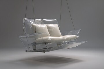 Transparent Armchair with Suspended Cushion Technology