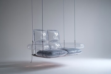 Transparent Armchair with Suspended Cushion Technology