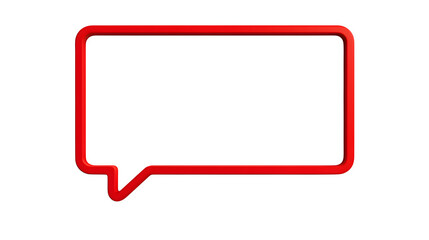 Fototapeta premium Red-framed speech bubble on white background