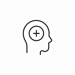 head profile with a plus sign in a circle icon sign vector