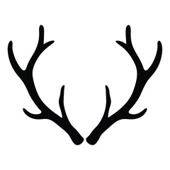 Obraz premium Elegant silhouette of deer antlers set against a crisp white background