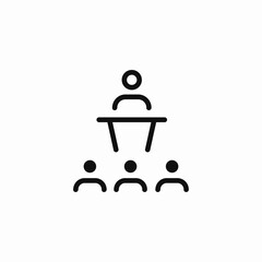 person giving lecture icon sign vector