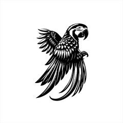 Parrot with wings spread