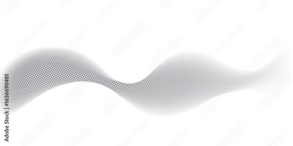Poster smooth halftone wave with a soft gradient effect in black and white. ideal for modern, abstract, and