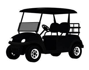 Silhouette of an electric golf cart