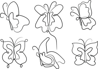 Continuous line butterfly