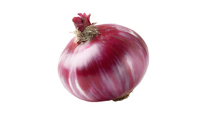Whole red onion on white background